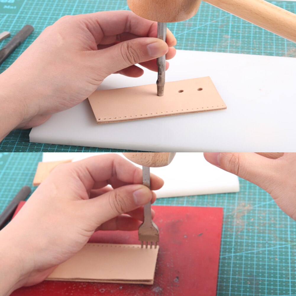 Practical Leather Carving Hammer Wooden Handle Punch Cutting Handmade Hammer for DIY Stamp Leather Carving Craft Tool