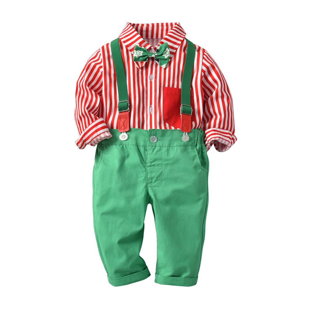 Jule baby børne sæt herre drenge tøj sæt festtøj t-shirt+bukser+vest 3 stk børne outfits tøj