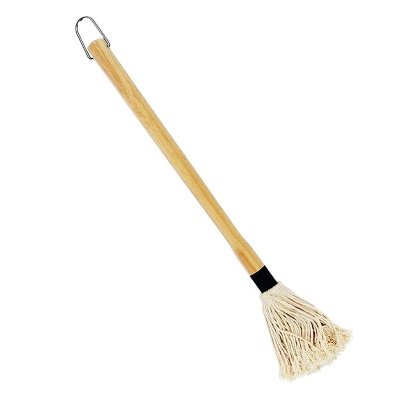 Grill Basting Brush BBQ Mop Barbecue Brush Basting Mops Cotton Fiber Head Natural Hardwood Handle Dish Mop Style