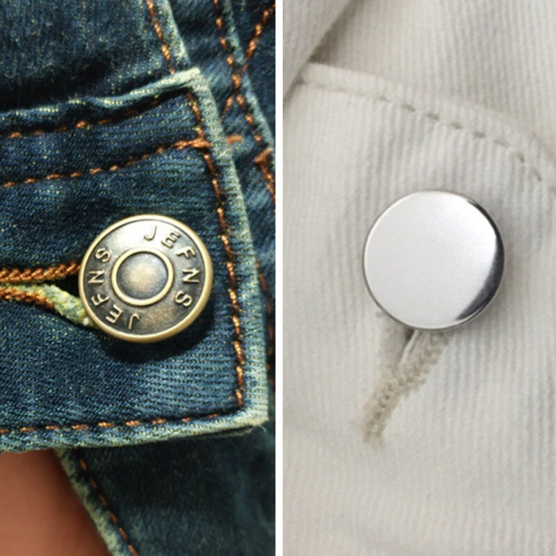 10pcs Snap Fastener Metal Pants Button Adjustable Free Sewing Buttons for Clothing Jeans Waist Button Buckle 17mm