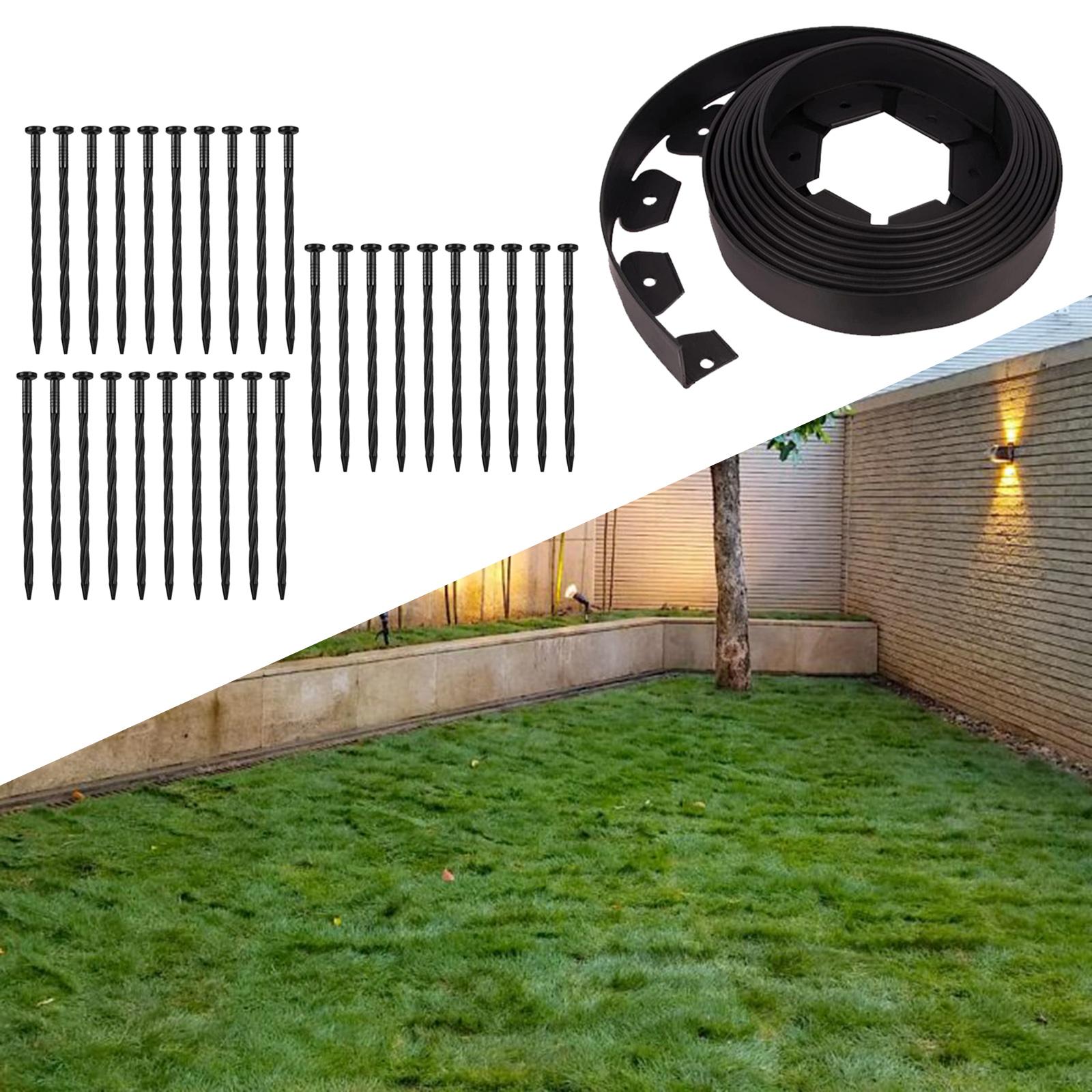10M Yard Edging Kit Boundaries Landscape Border for Fence Patio Driveway
