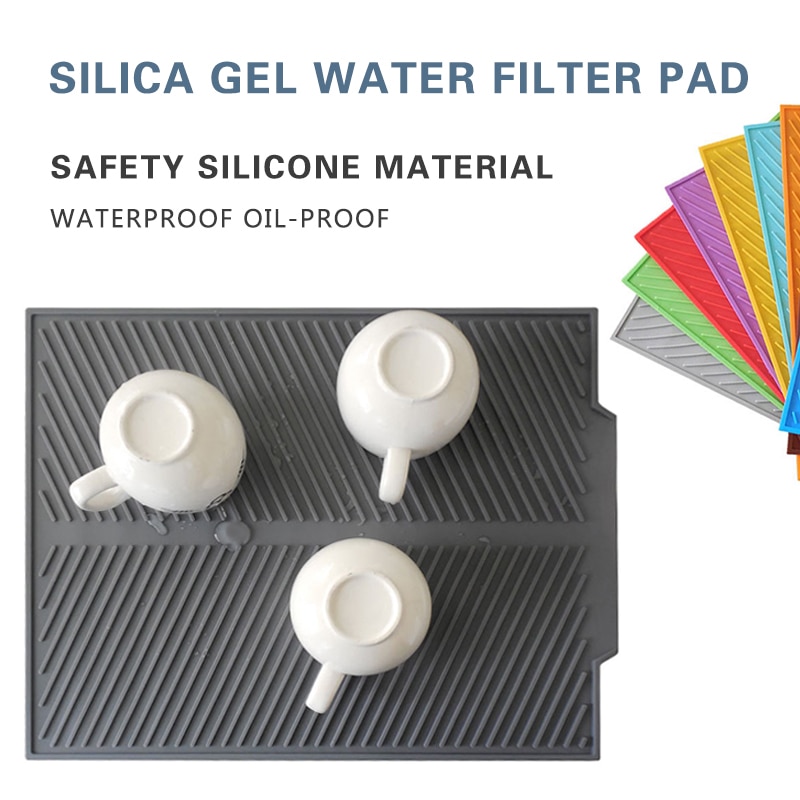 Silicone Dish Drying Mat Heat Resistant Draining Tableware Pad Dishwaser Cushion Pad Non-Slip Dinnerware Table Mat Placemat