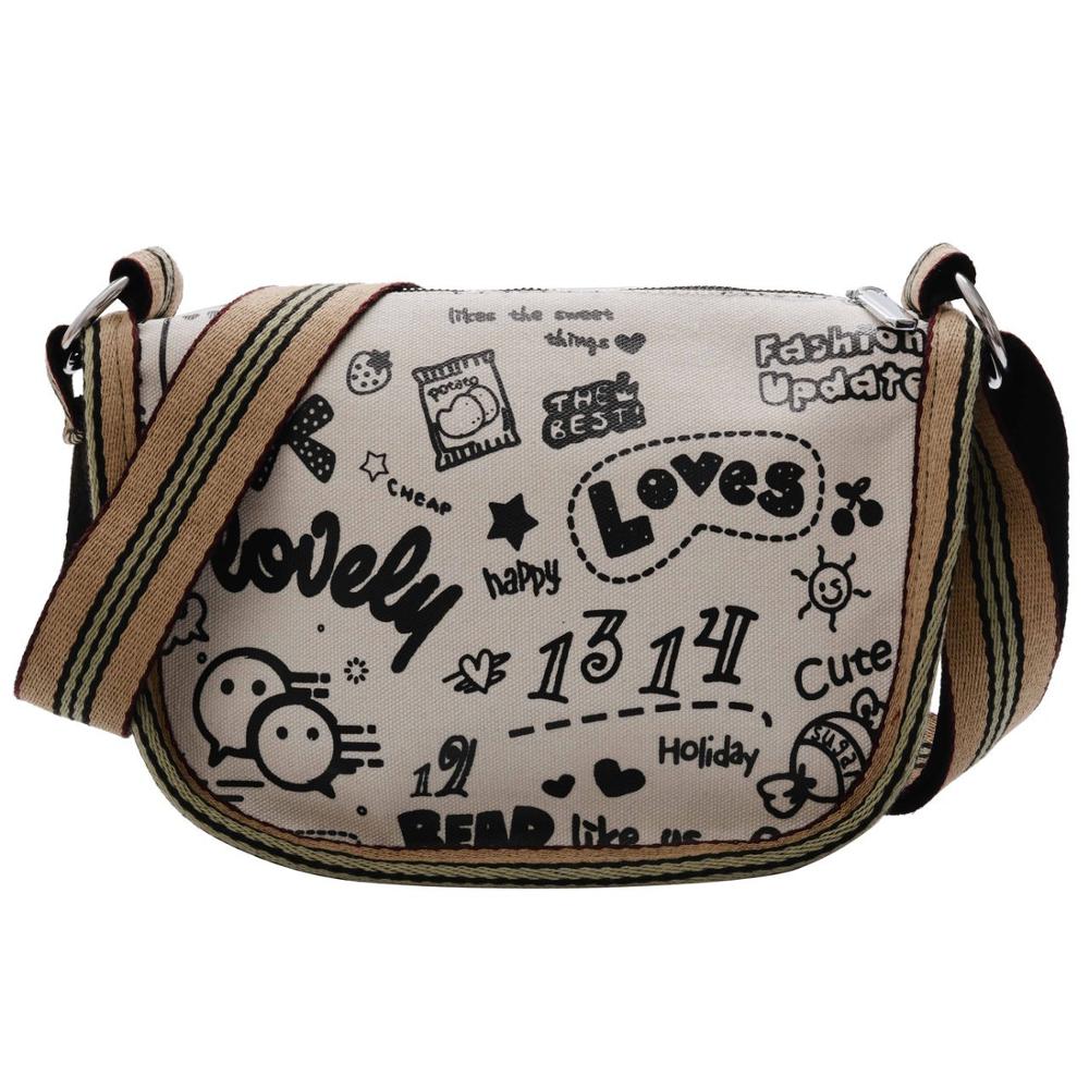 Dames Schoudertas Canvas Tas Outdoor Mobiele Telefoon Tas Travel Organizer Persoonlijkheid Messenger Bag: WHITE