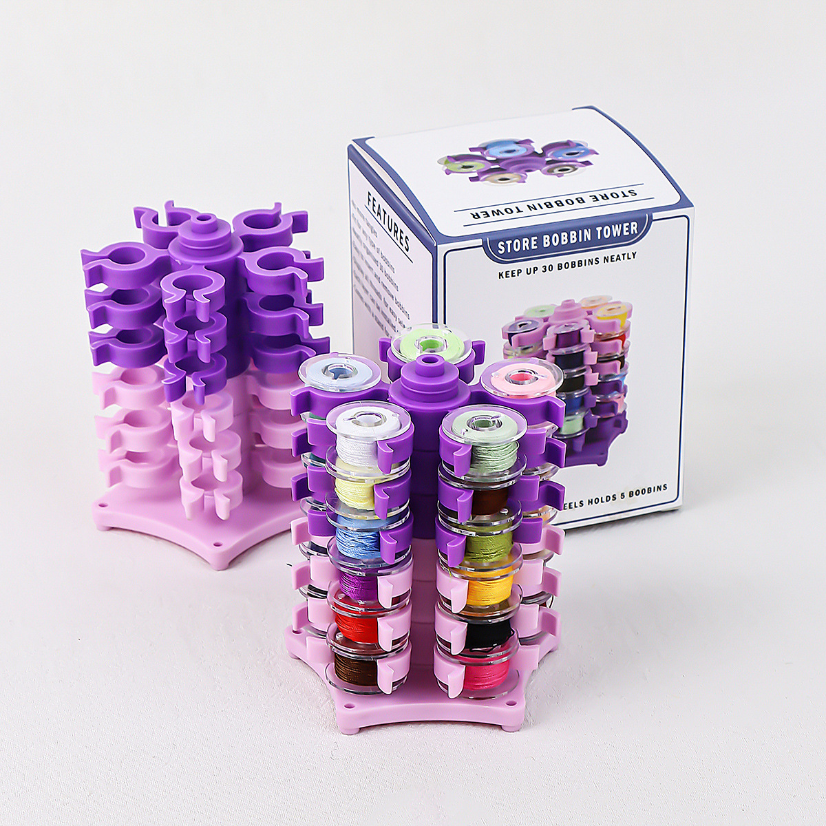 Nähen Spulen Turm Lagerung Clips Ständer für 30-Gewinde Spule Kunststoff Halter Klemmen Organizer Nähmaschine DIY Stickerei Werkzeug