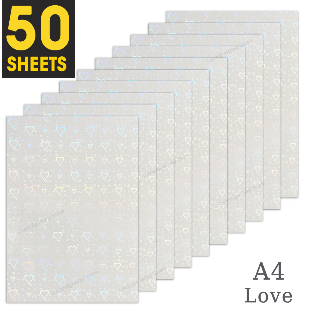 50 hojas de cinta adhesiva holográfica de lámina de arena, estampado en en papel fotográfico A4, película laminada en frío, paquete DIY, tarjeta de Color: Negro