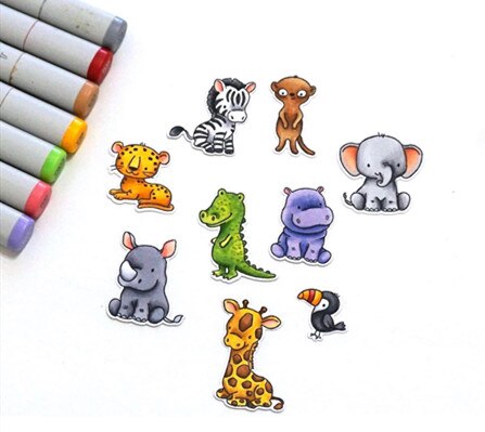 TPP Elephants and animals Clear rubber stamps/kids clear stamps and dies for scrapbooking/card making/children stamp