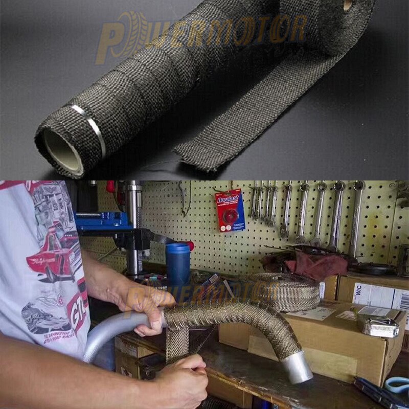 1.5mm*50mm*10m Heat Exhaust 10M Pipe Heat Shield Thermo Turbo Wrap Tape For Intake Intercooler Reflective Insulation Kit W1