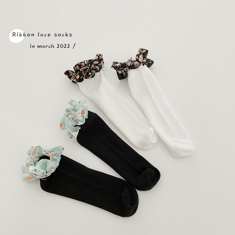 2 pairs of children&#39;s socks 2022 summer candy colored lace loop mesh socks thin cotton girls&#39; socks kids socks: 1191-A