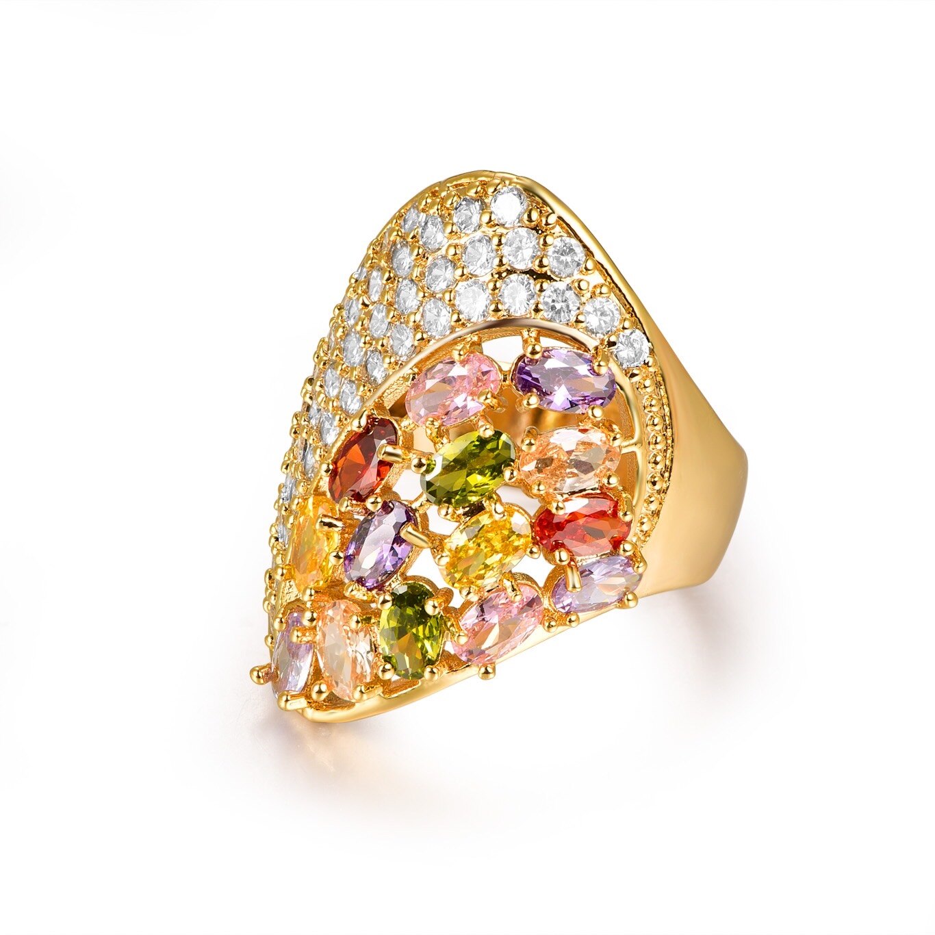 LUALA anelli colorati CZ per donna 14 anelli in oro perline anello con ciondolo gioielli da spiaggia bohémien