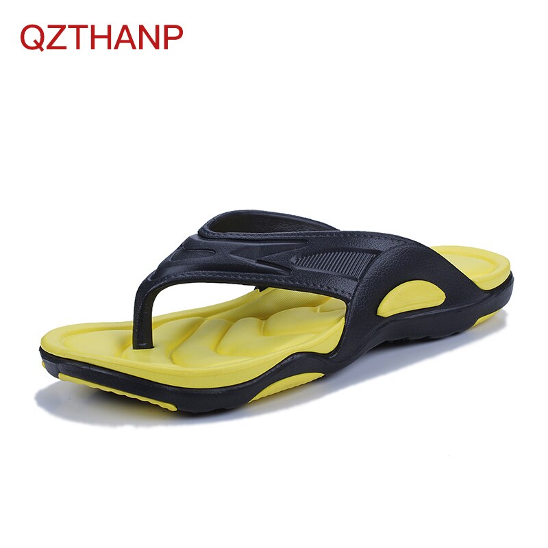 Stor storlek herr tofflor skor sommar vatten manliga sandaler man vuxen lägenheter andas strandtofflor herr flip flops med öppen tå: Gul / 9.5