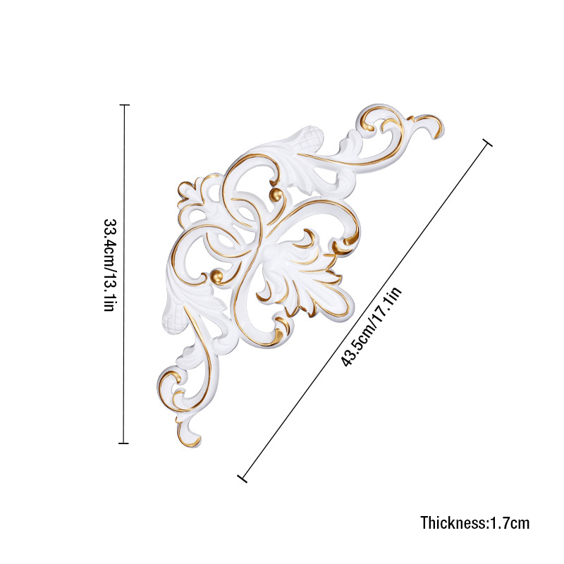 Home decor ceiling lamp corner flower decoration stickers furniture decals hollow PVC home accessories DIY wood carving flowers: I