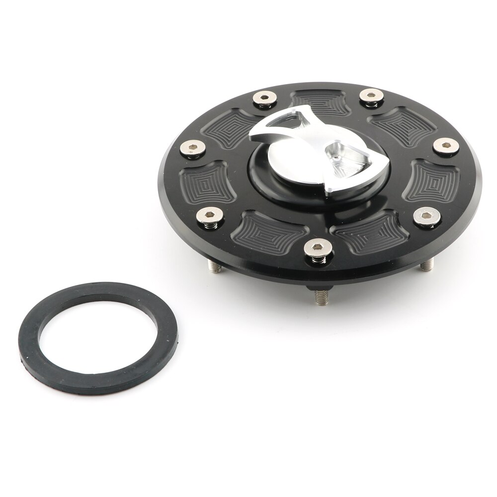 CNC Motorcycle Gas Cap Oil Fuel Tank Cover For KAWASAKI ZXR-250 ZXR-400 ZXR-750 ZG1000 Concours ZX-11 ZRX1100 ZX600 ZZR600: Silver
