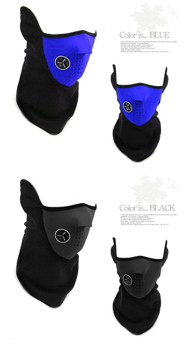 Mascarilla de media cara para motocicleta Unisex, forro polar para esquí, nieve, Moto, deportes de ciclismo, bufanda protectora para cuello cálido, 1 unidad