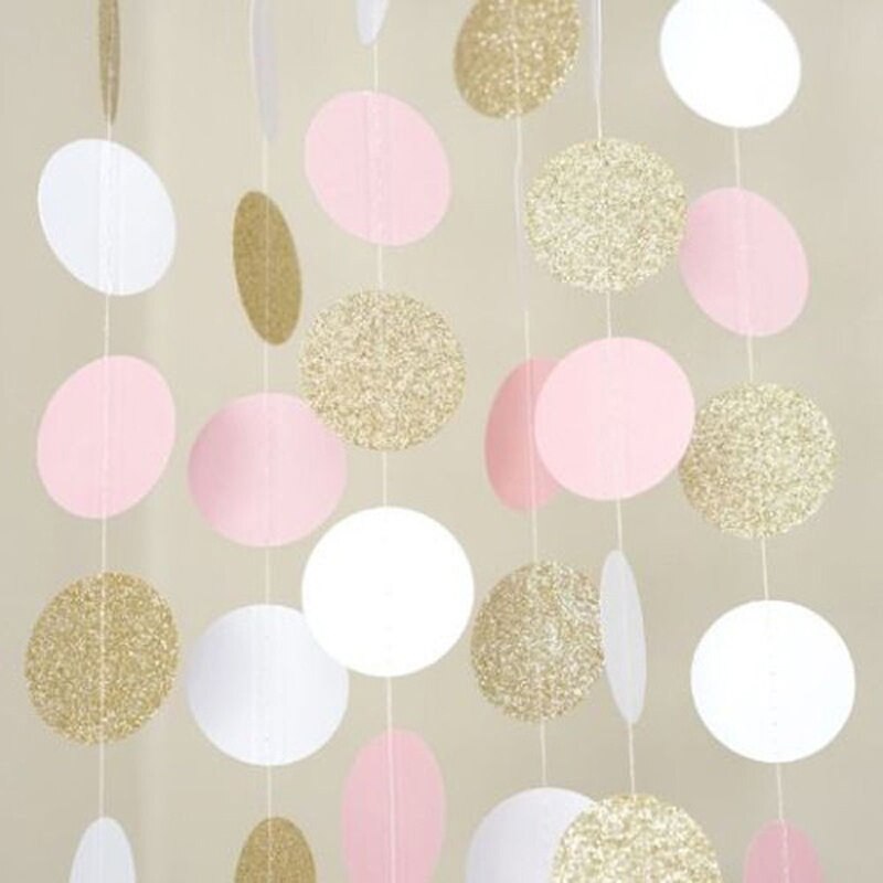 Pastel Macaron Grote Gelukkige Verjaardag Banner Slingers Jongen Meisje Regenboog Eenhoorn Kids Verjaardagsfeestje Decoratie Bunting Baby Shower: 2m dot