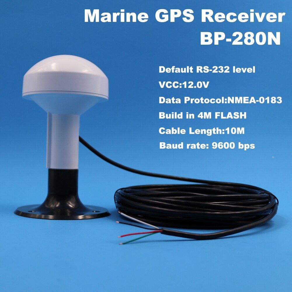 GPS Antenne met module Marine gps-ontvanger GNSS Antenne, RS232 DIY Connector paddestoelvormige case VCC 12 V, 9600 bps, BP-280N