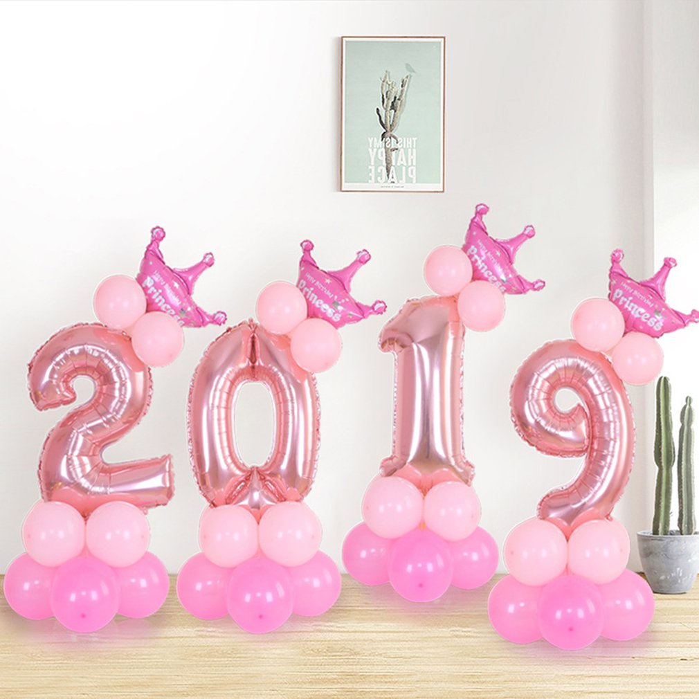32 " folie ballonnenset met grote cijfers voor een vrolijk verjaardagsfeest, bruiloft of valentijnsdag.