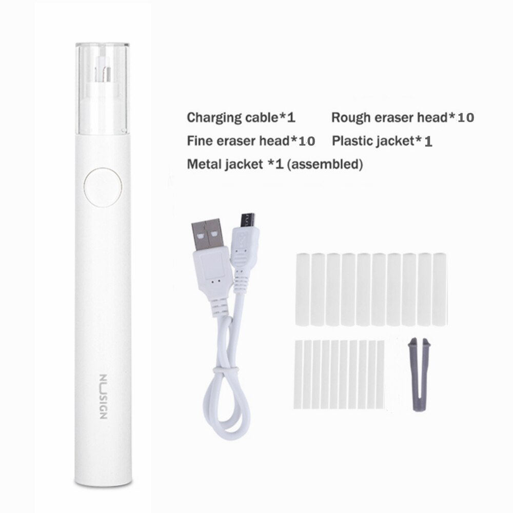 De Elektrische Radiergummi Gummi Hohe Licht Skizze Radiergummi Auto Radiergummi USB Aufgeladen Radiergummi Elektrische Bleistift Gummi Für Kunst Zeichnung: White Set
