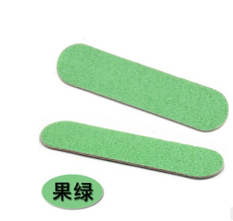 Limes à ongles jetables, 100 pièces, papier de verre en bois pour manucure, Double face, petit tampon à ongles: Fruit green