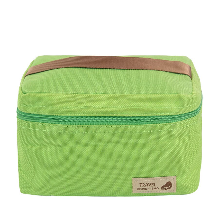 Practical Small Portable Waterproof Cooler Bags Cans Wine Food Fresh keeping Ice Thermal Insulation Picnic Lunch Box Bag: Green