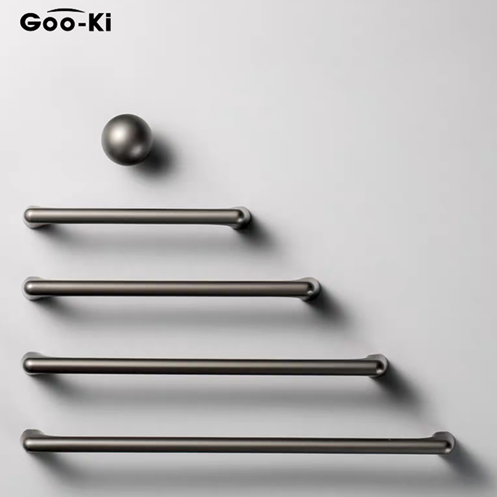 Tiradores modernos de armario gris de los Cárpatos, pomos a prueba de óxido, tiradores de tocador, manijas de puerta de armario de cocina para herrajes de muebles