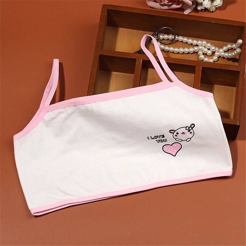 Young Developmental Girls Cotton Training Bra Wire Free Padded Children Summer Soprts Bra8-16 year old girl: 1