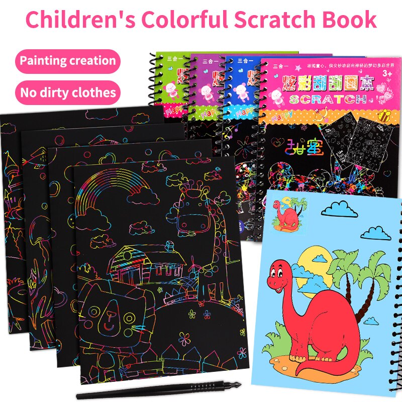 Una varietà di stili Magic Rainbow Art Paper Card set up graffiti template disegno stick fai da te arte pittura giocattoli palestra per bambini