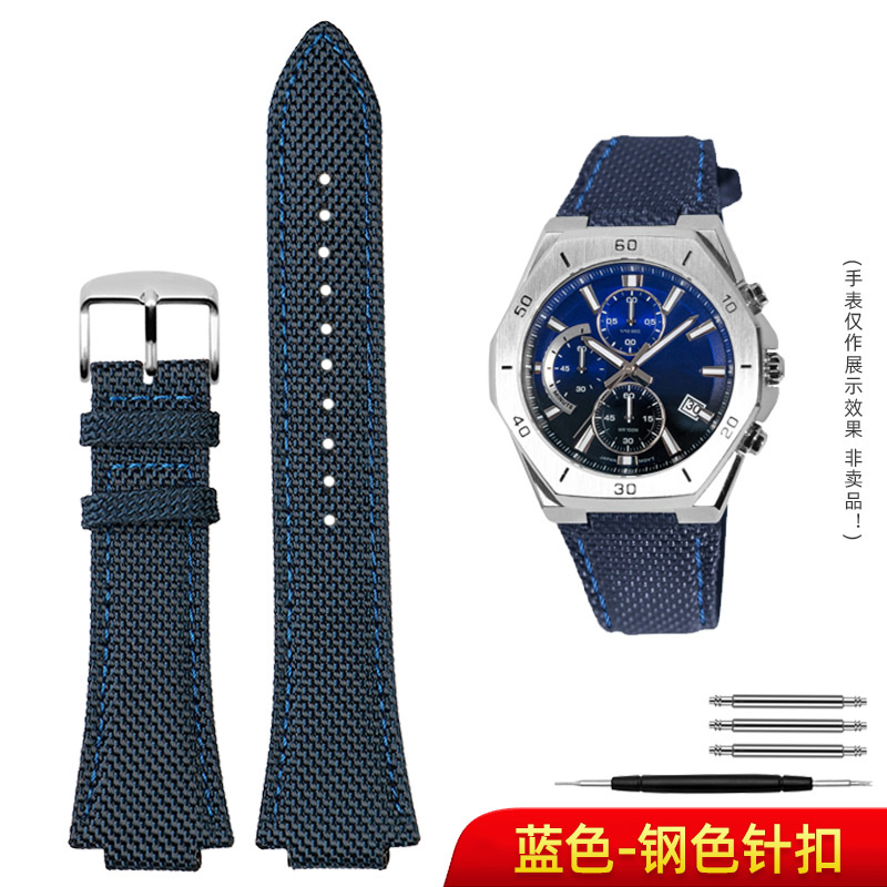 Bracelet en métal et acier inoxydable pour bracelet de montre Casio série Edifice Farm Oak EFB-680 ECB10YD bracelet de montre convexe pour hommes 12mm 14mm: Charbon noir / 17mm