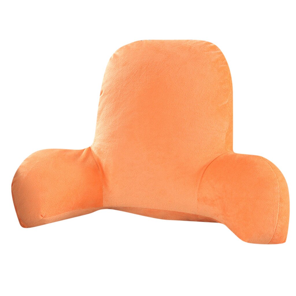 Sofa Cushion Back Pillow Bed Plush Big Backrest Reading Rest Pillow Lumbar Support Chair Cushion With Arms Home Decoration: Orange