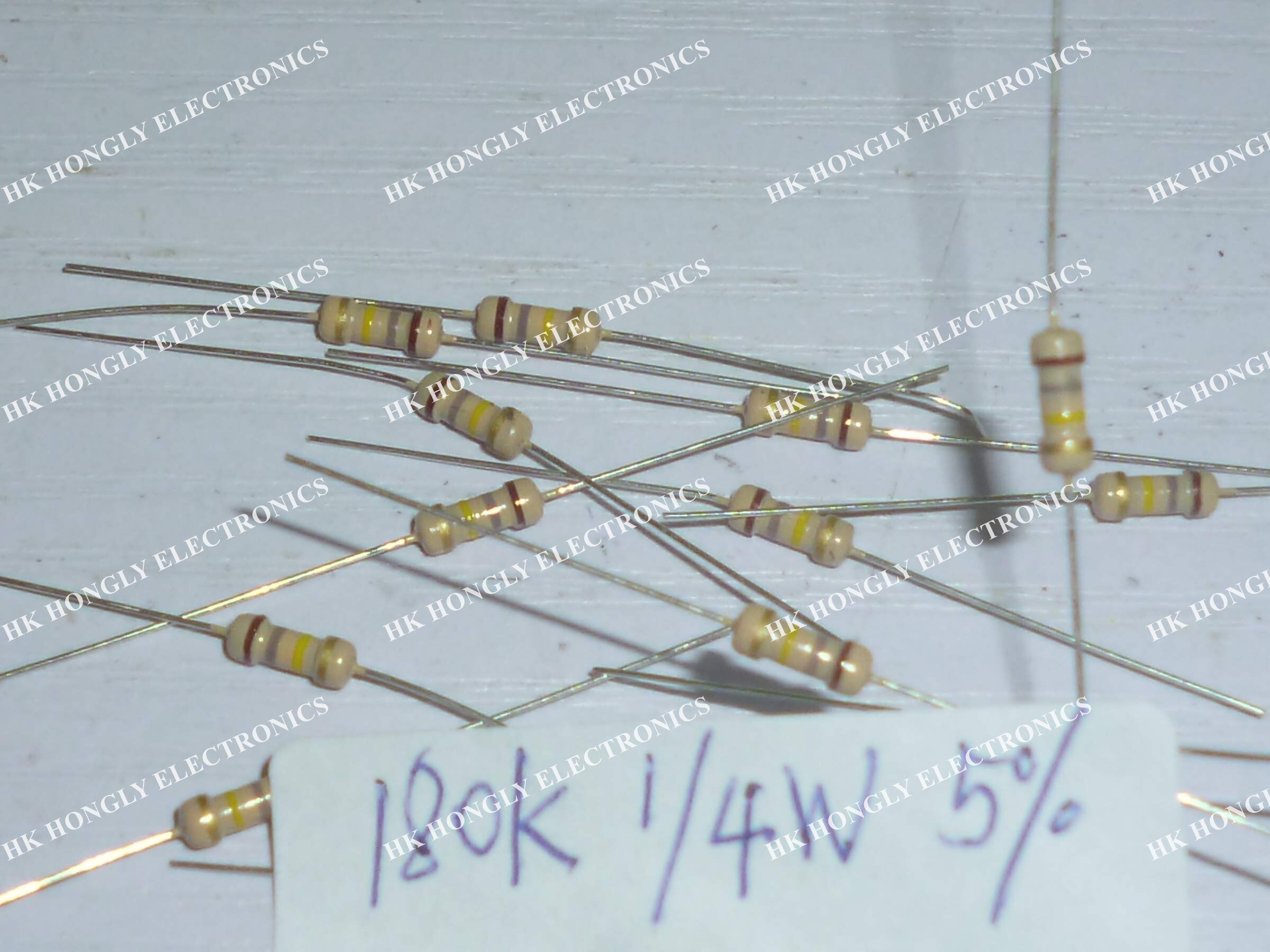 1000PCS Carbon Film Resistor 1/4 Watt 0.25W 5% 2.2R 10R 100R 18K 180K 1000 stks/zak