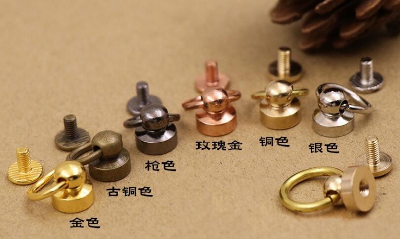 Gratis Shipping10pcs Hand Genaaid Leder Lederen Hardware Tas Accessoriescopper Zak Onderdelen Swivel Schroef Gesp Tepel Nail