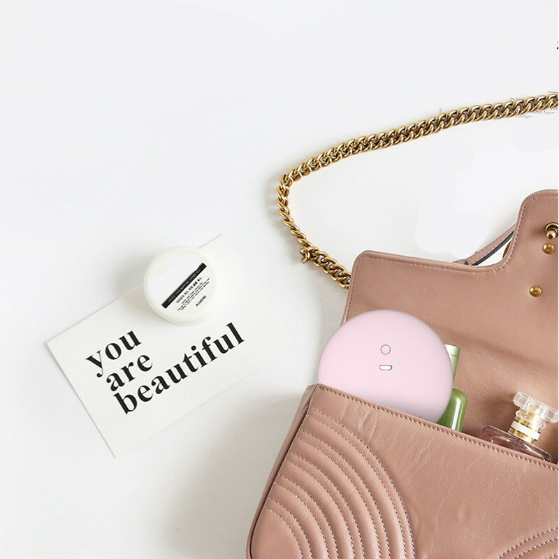 Make-Up Spiegel Met Led Licht Draagbare Compact Cosmetische Oplaadbare Verlichte Opvouwbare Kleine Ronde Pocket Hand Spiegels