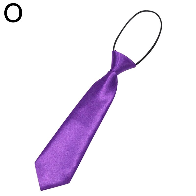 Cravate élastique à la pour garçons et filles, pour enfants, pour mariage, couleur unie: O