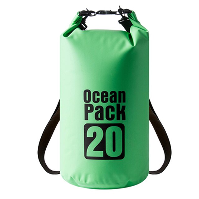 Backpack Surf Waterproof Kayak Bag Swimming Pack Diving Fishing Dry Beach Submersible Case Sports For Bags Pvc Sea Water Drum: Green / 20L