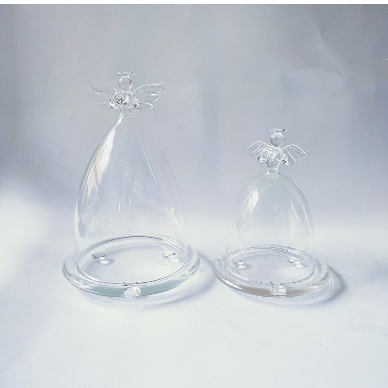 8.5*9cm Angel Top Glass Dome Home Decoration Diameter=8.5cm Height=9cm Different Base Glass Dome DIY Wedding Favor Friend