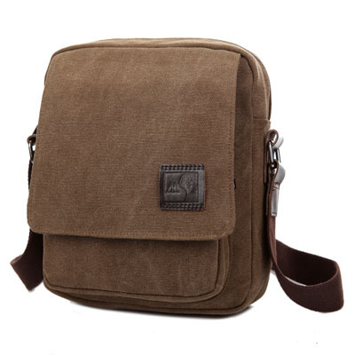 Men Messenger Bags Canvas Men Handbags Spring and Summer Travel Bags 3 Colors 21*26*8CM Srtip 150CM D7003: coffee