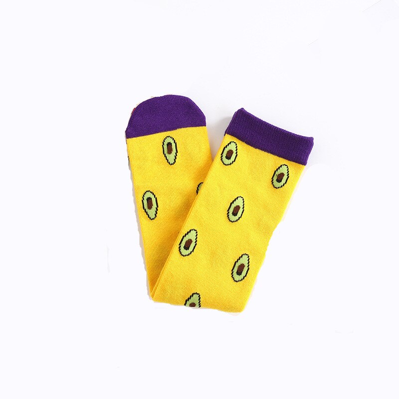 Avocado Girls Knee High Socks for Children Kids Spring Autumn Candy Color Middle Socks Baby Girls Long Socks 2-10Y: Yellow