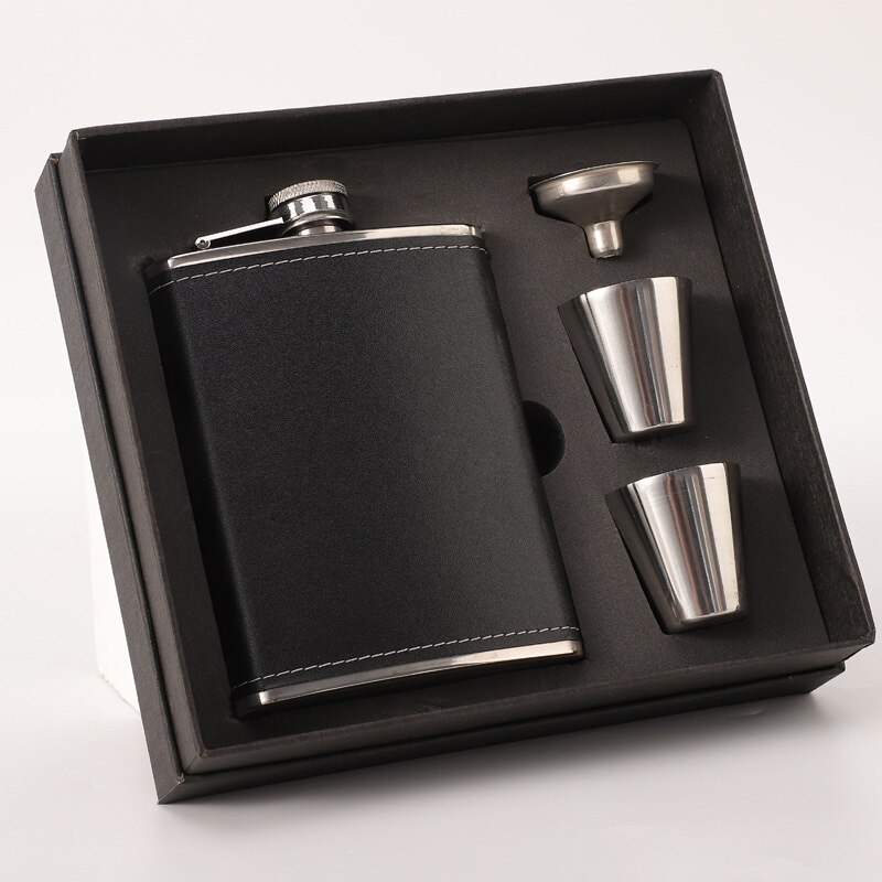 1 Set 8oz Hip Flask Stainless Steel Flask Wine Whiskey Alcohol Flasks with Funnel Cups Groomsman: M
