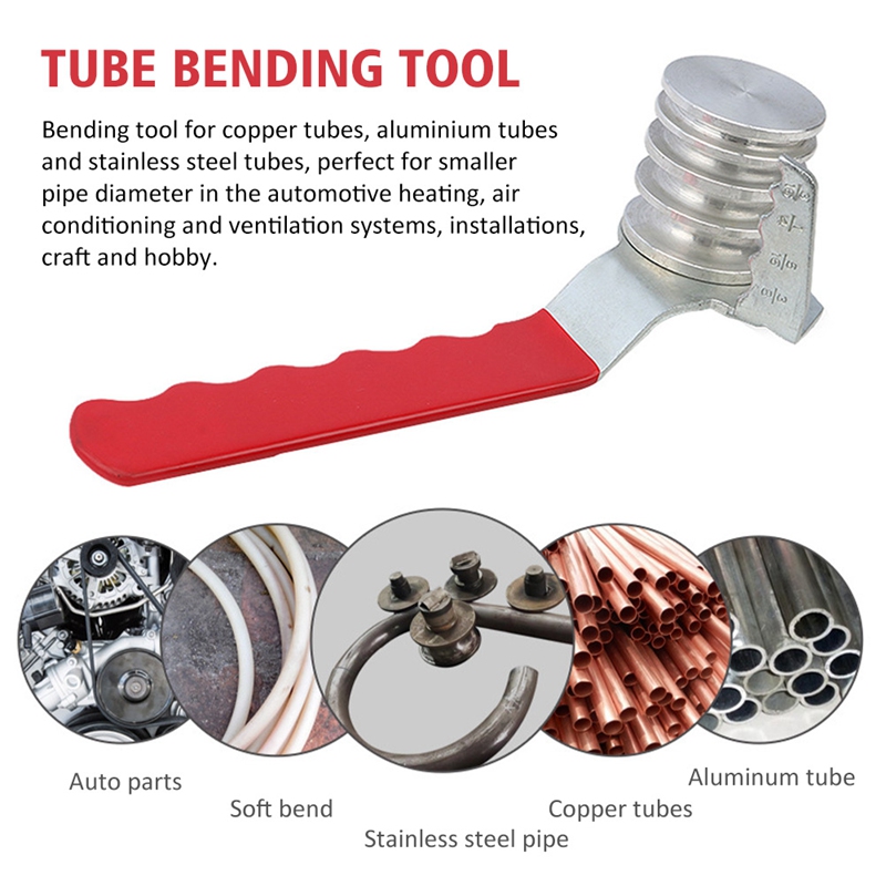 4 In 1 Portable Pipe Tube Bender 1/4 Inch 5/16 Inch 3/8 Inch Car Repair Pipe Universal Carbon Steel Tubing Bending Tool