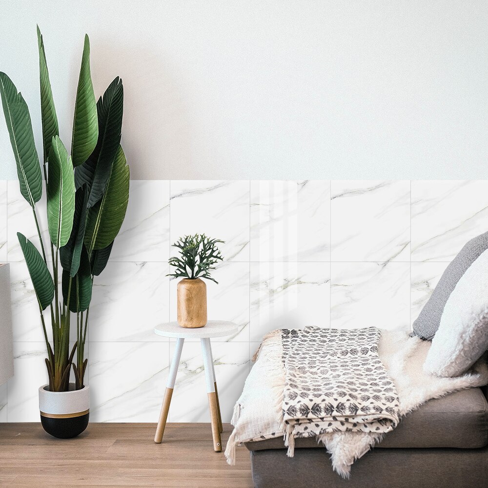 Marble self-adhesive paper kitchen stove oil-proof retro 3D decorative wall stickers thick anti-skid floor stickers