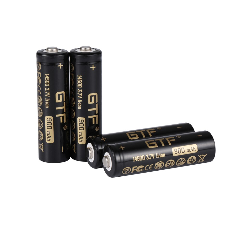 GTF 14500 3,7 V 900mAh reale kapazität Li-Ion Akku für taschenlampe/fernbedienung/spielzeug punkt kopf 14500 3,7 V batterie