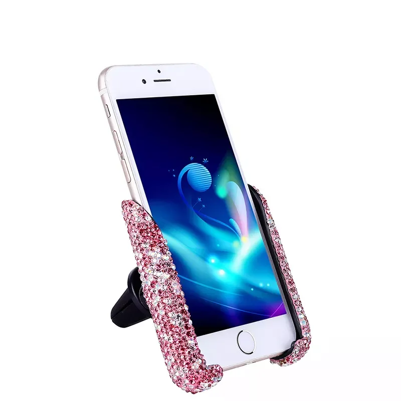 Diamond Crystal Car Phone Holder in Auto Stand Cellphone Bracket Holder for Phone Auto Stuff Bling Car Accessories for Women