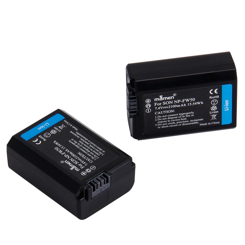 ABHU-Mamen 3Stck NP-FW50 NP FW50 NPFW50 Digital Kamera Batterie 2100MAh + LCD Dual Ladegerät für Sony NEX-3 A7R A6500 A6300 A6000 A5