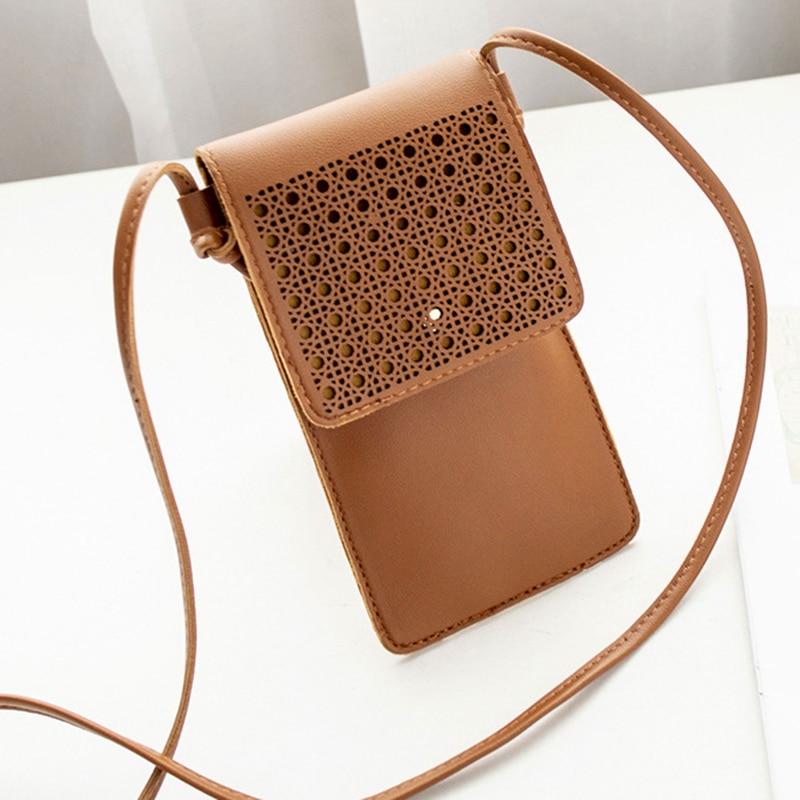 Mini sac bandoulière pour téléphone portable, pochette pour écran tactile, fenêtre transparente, DIN889