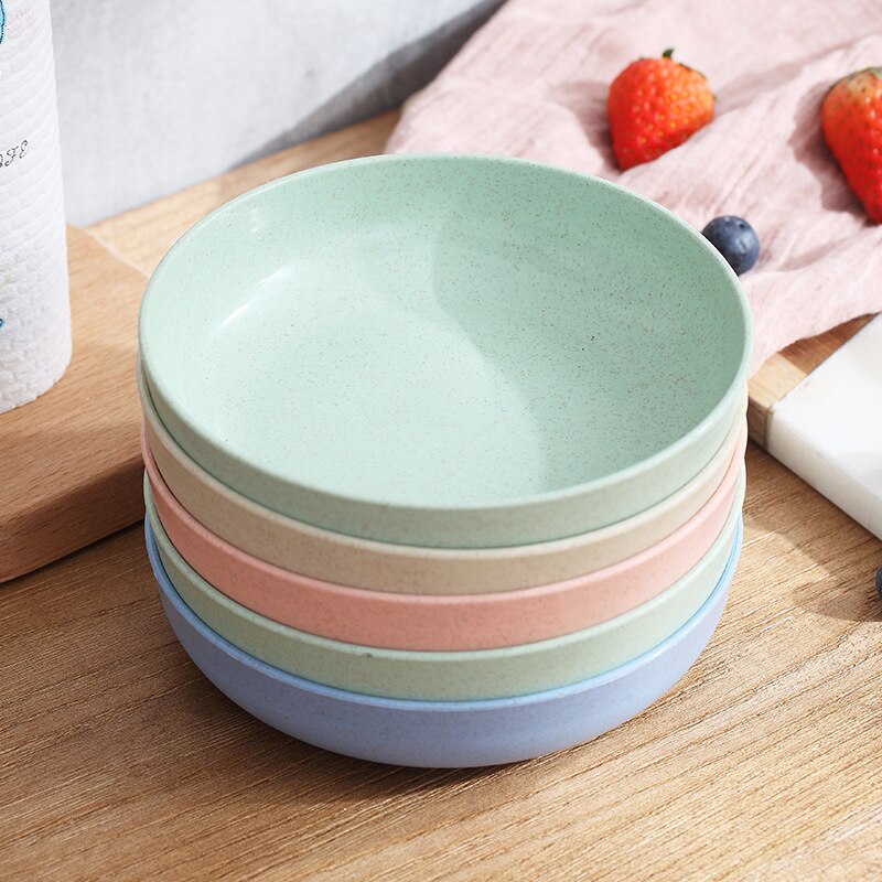 Pajita de trigo de color sólido de estilo japonés, plato de Sushi para aperitivos, mesa de comedor redonda, plato de basura, accesorios de cocina