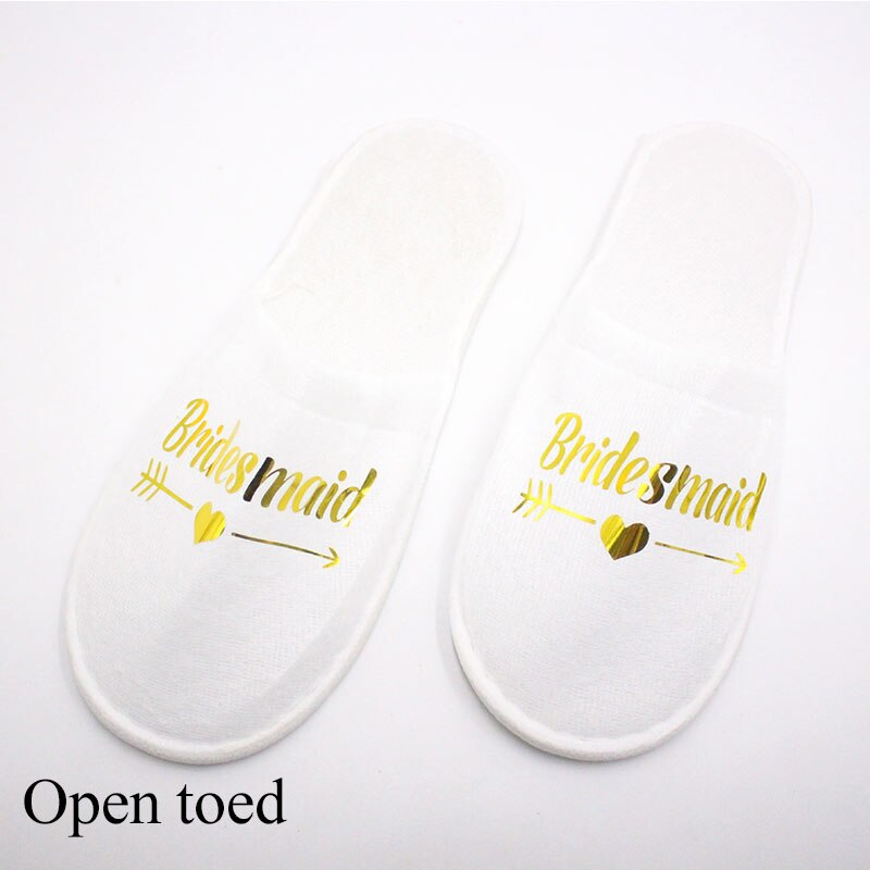 Gast Hotel Slippers Bruiloft Feest Bruidsmeisje Bruidsmeisje Slipper Hotel Reizen Spa Schoenen Gold Glitter Brief Flip Flop: 5