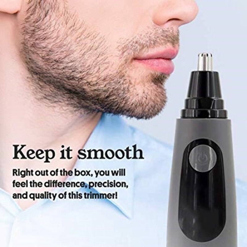 Vandtæt næsehårtrimmer, mænds barberende næse med led-lys, sort: Default Title
