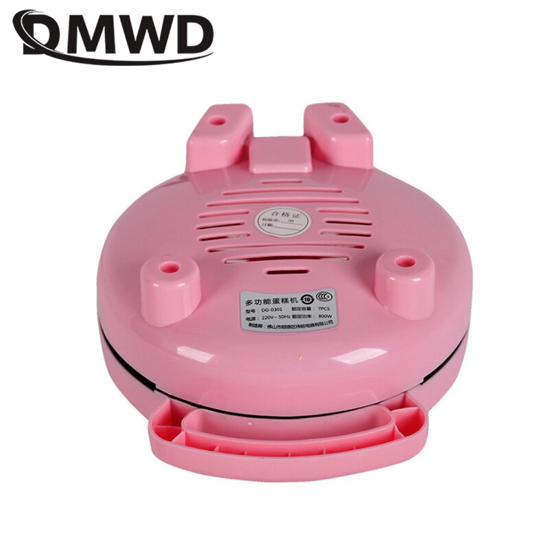 DMWD Household DIY Cake Maker Automatic Breakfast Machine Cartoon Egg Cake Mould Egg Tart Maker 220V