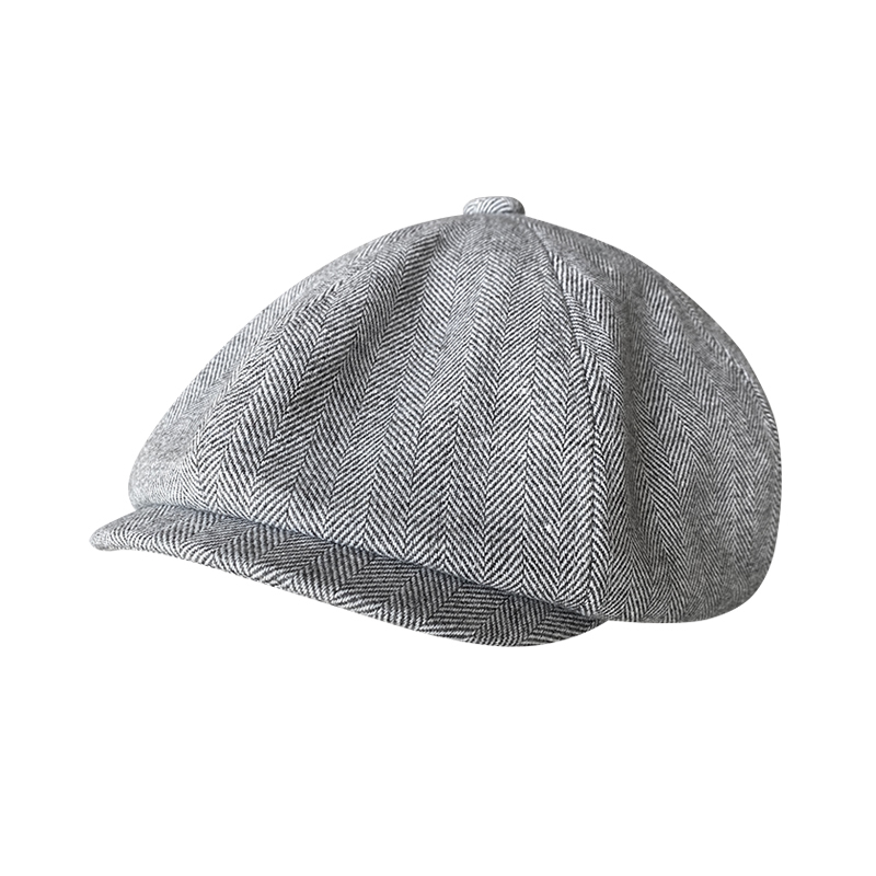 Big Large Newsboy Cap Men's Retro Herringbone Cotton 8 Panel Hat Casual Baker Boy Caps Gatsby Hat Boina Beret for Male BJM55: S 54-56CM