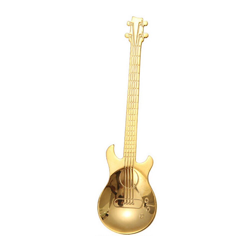 Cuchara de café de acero inoxidable 12cm Multicolor fácil para limpiar la guitarra cucharas Arco Iris café cuchara cubiertos bebiendo herramientas F123