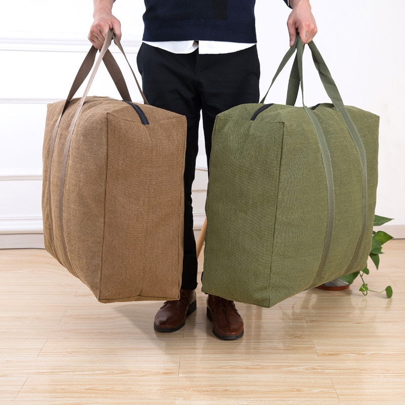 Foldable Canvas Storage Bag Clothes Blanket Quilt Wardrobe Closet Dust Proof Under Bed Pouch Wardrobe Closet Organizer Accessory